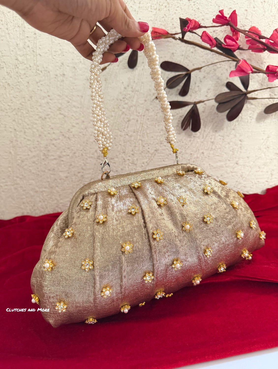 Kundan Batua Bag Shimmer Gold