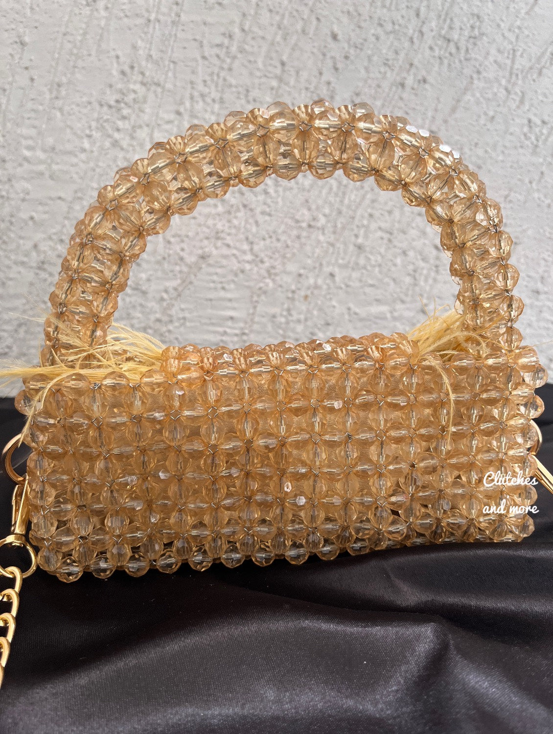 Feather Crystal Bag Gold
