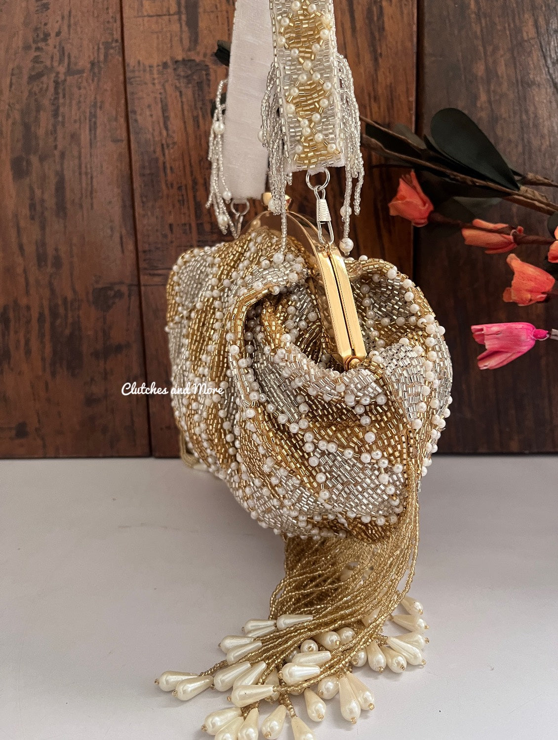 Silver Gold Batua Bag