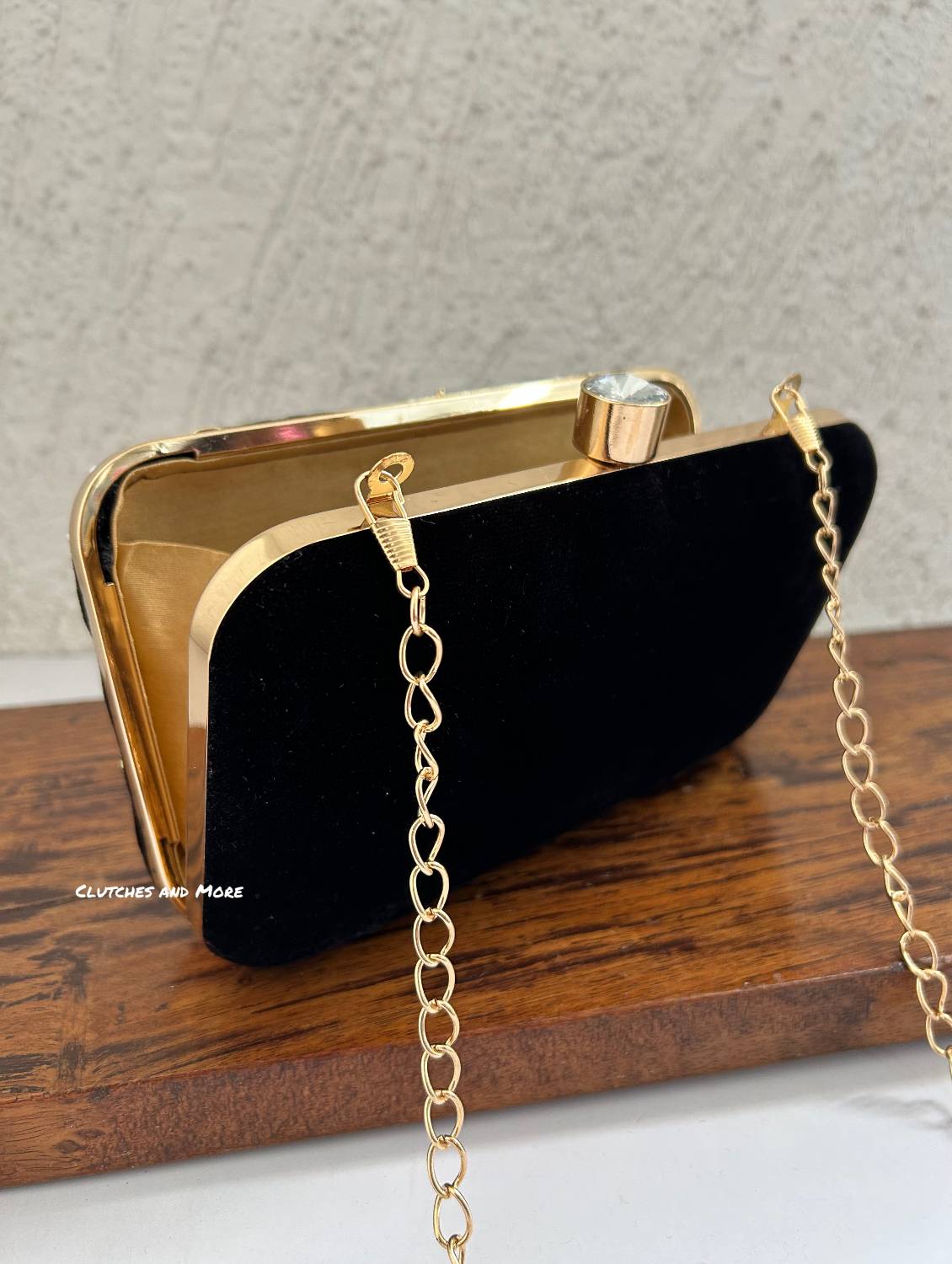 Black Handwork Ethnic Clutch