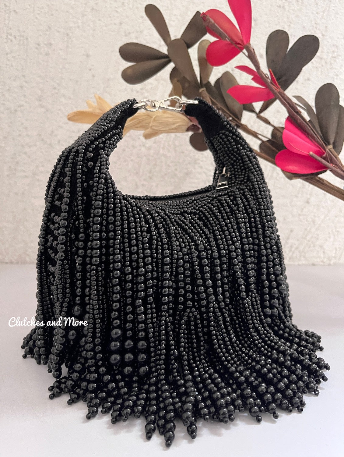Arzoo pearl Tassle Bag Black