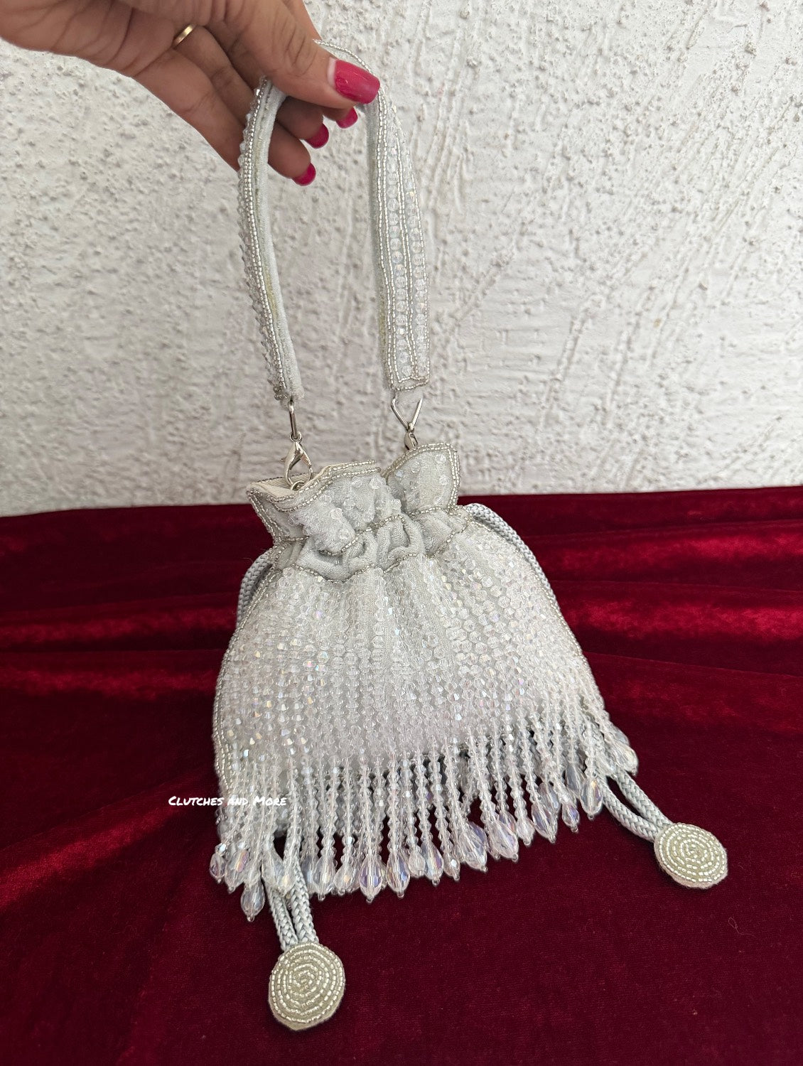 Mini Silver Crystal Potli