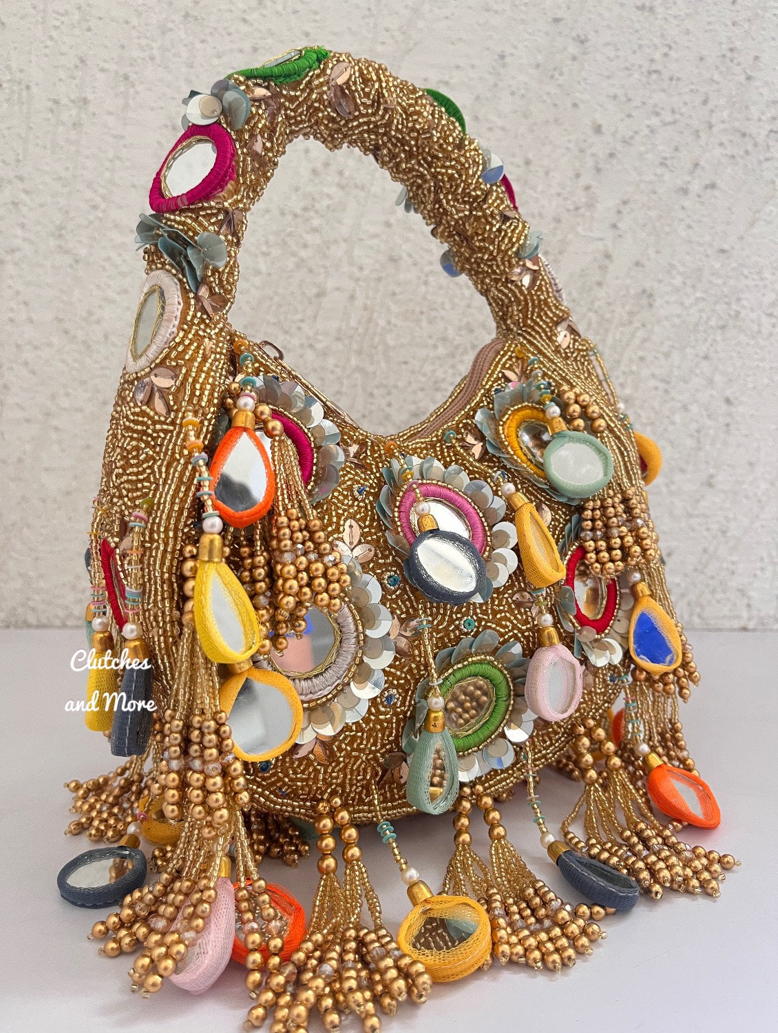 Chandni Mirror Bag Deep Gold