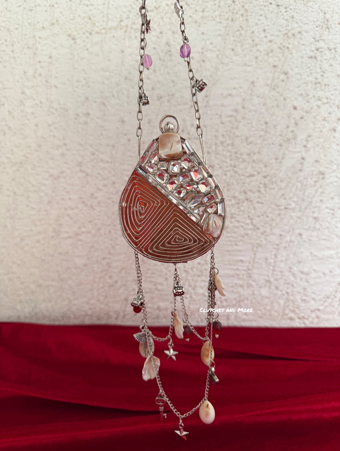 Mini Mother of Pearl Clutch Avacado Silver