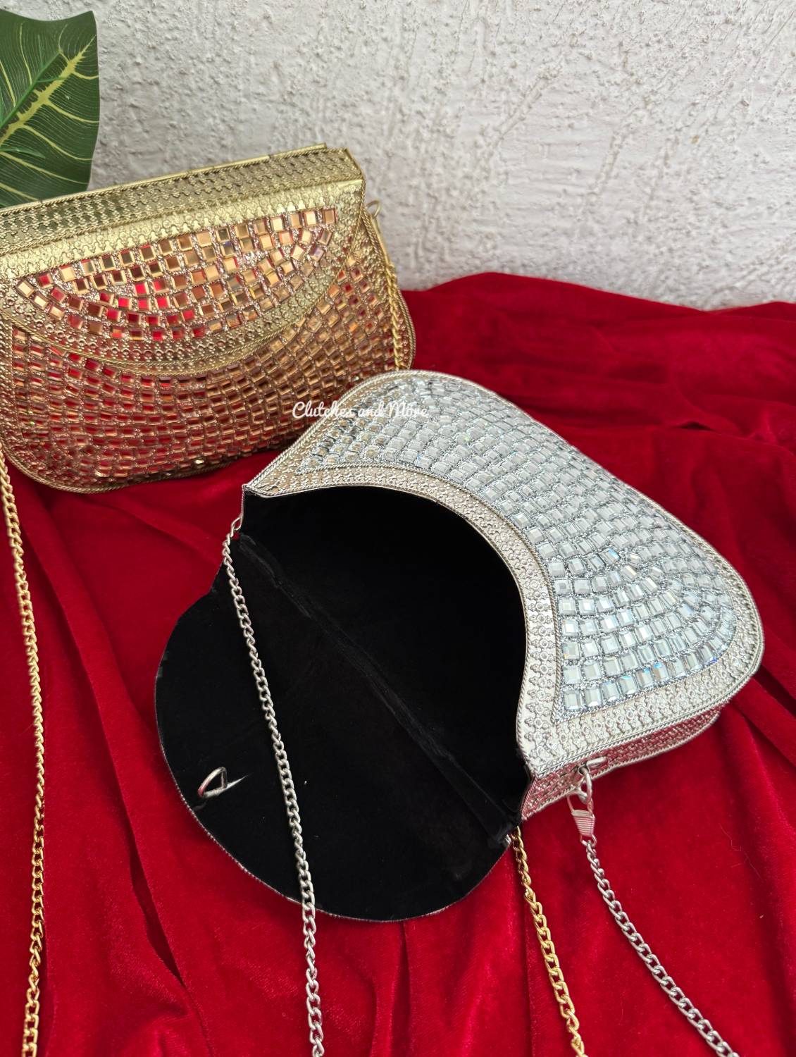 Mirror Brass Clutch Silver