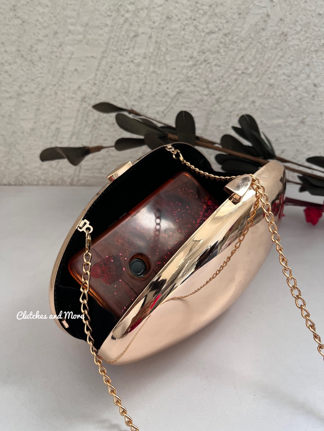 Capsule Deconstructed Metal Reflector Clutch Gold