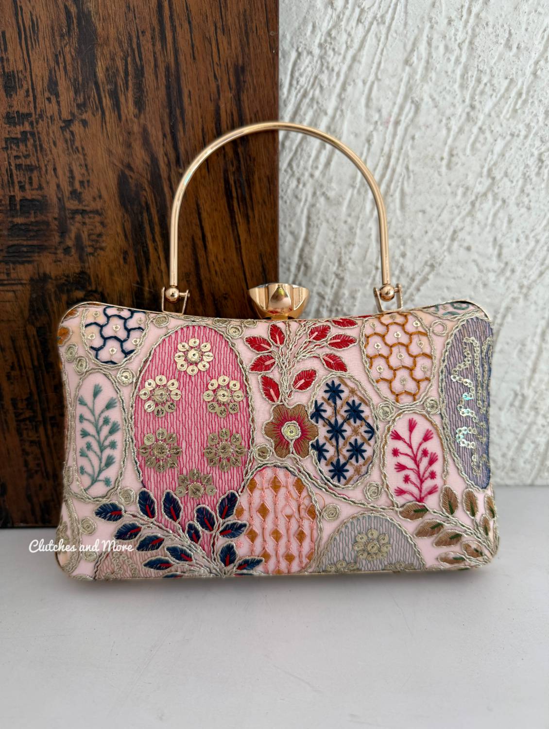 Lakhnawi Chikankari Bag Light Pink