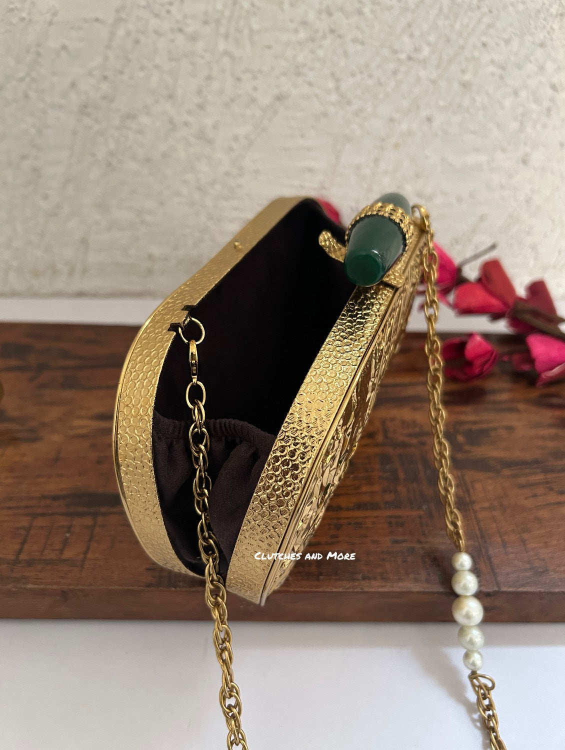 Aadya Kundan Mother of pearl luxury clutch