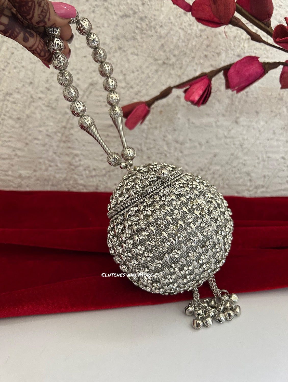 Mini Metal Potli Bag Silver