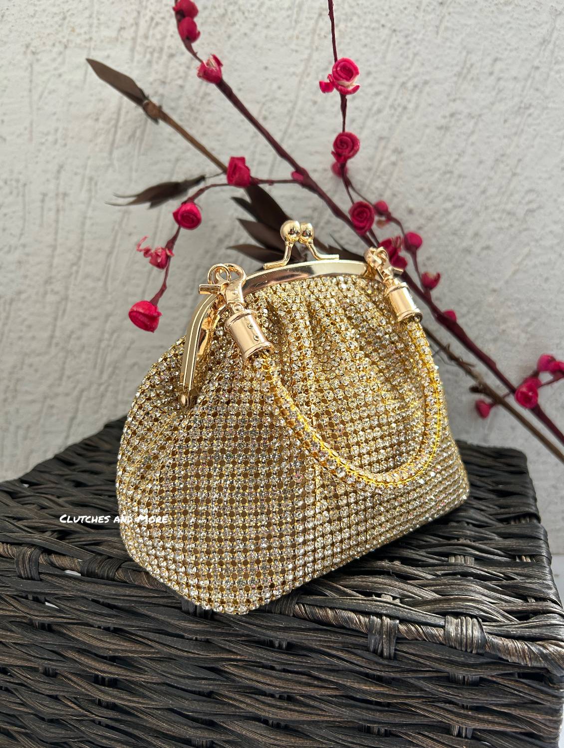 Rhinestone Gold Batua Bag