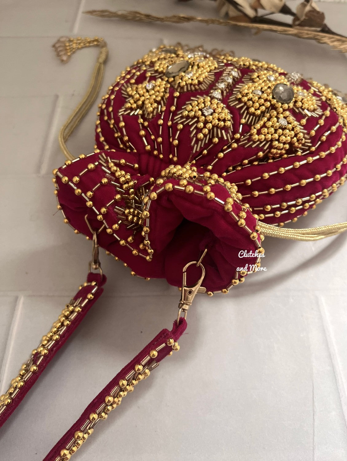 Mermaid Potli Pink and Gold