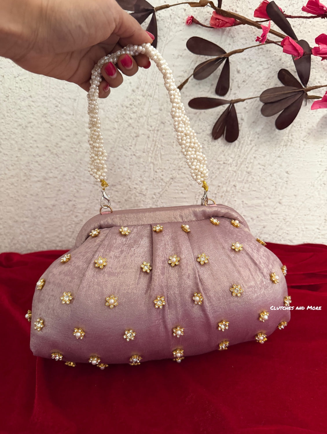 Kundan Batua Bag Pink