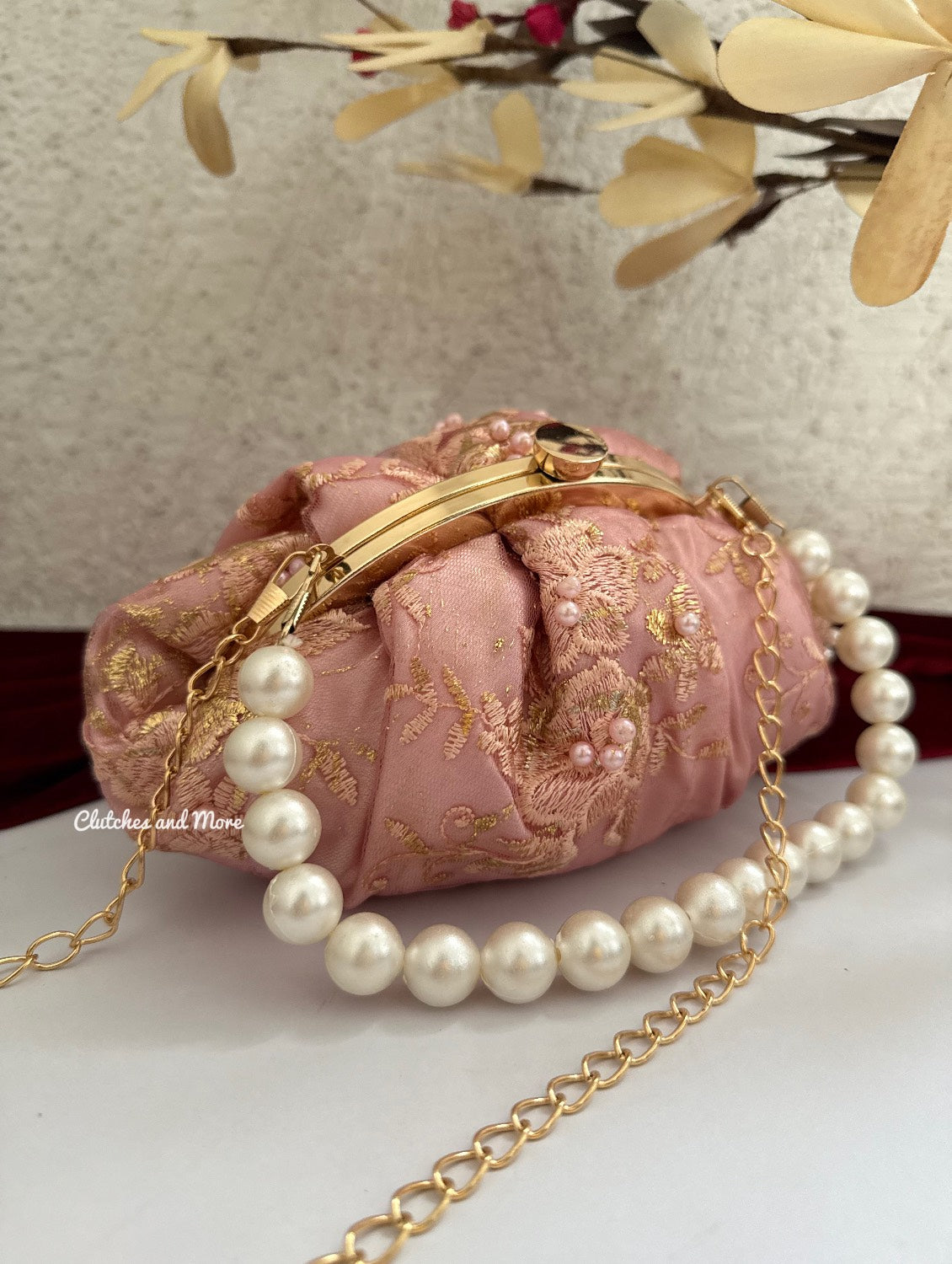 Blossom Batua bag Peach