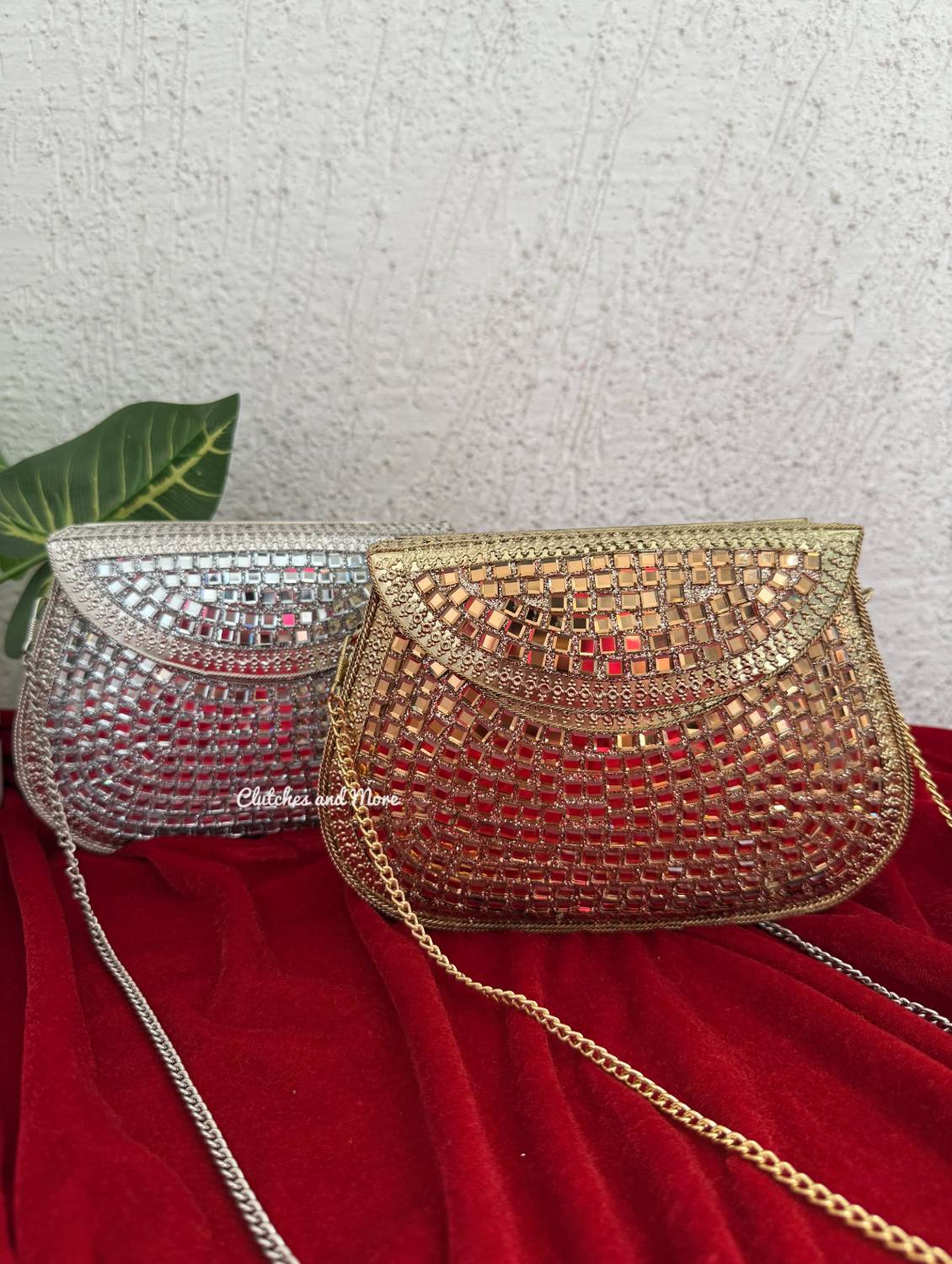 Mirror Brass Clutch Gold