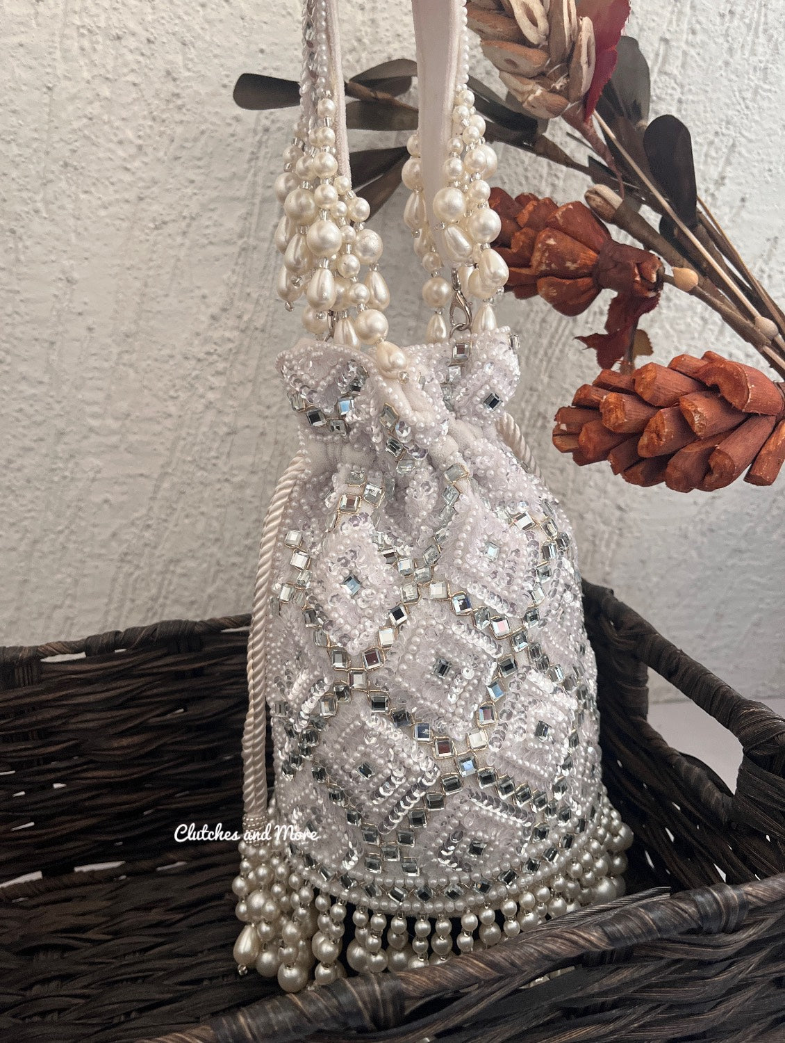 Premium Mirror Potli White