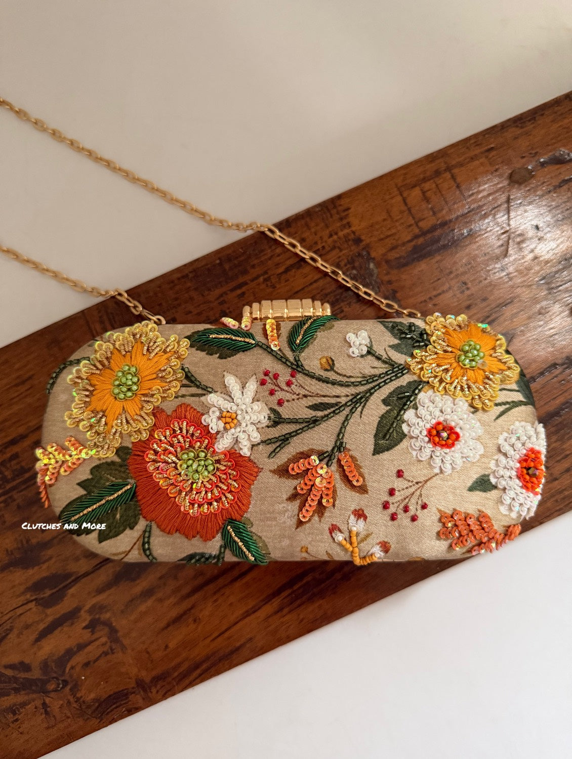 Poppy Floral Capsule Clutch Multicolored