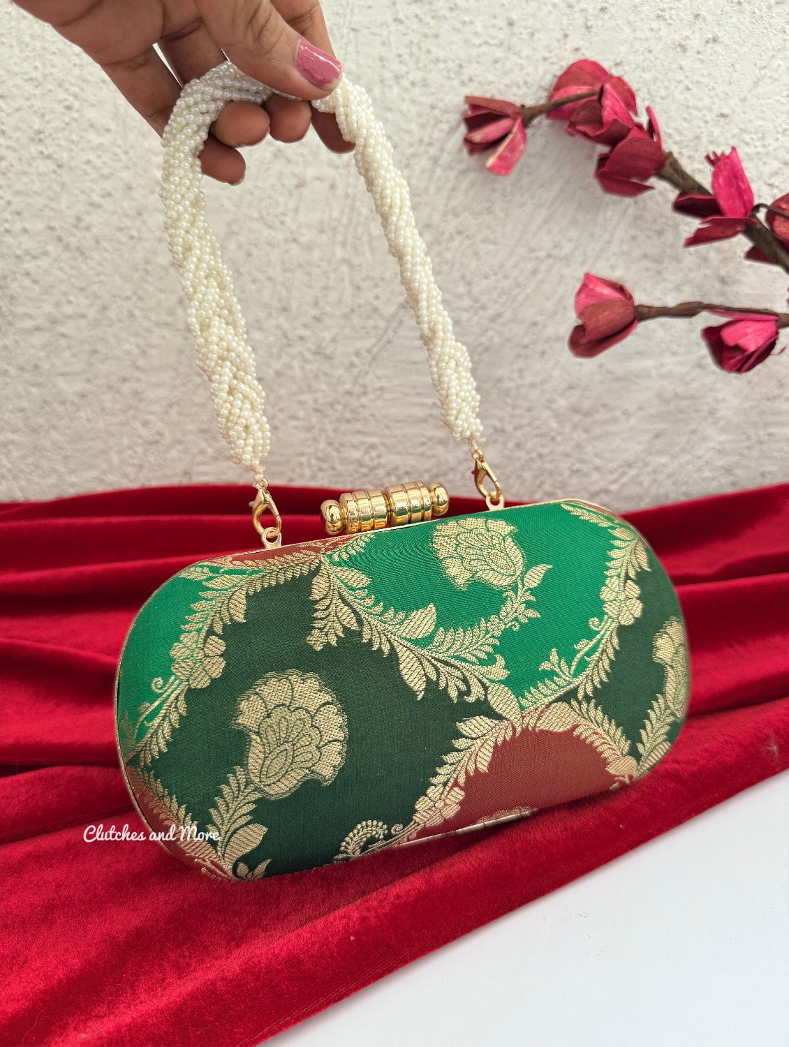 Adaa Banarsi Clutch Green
