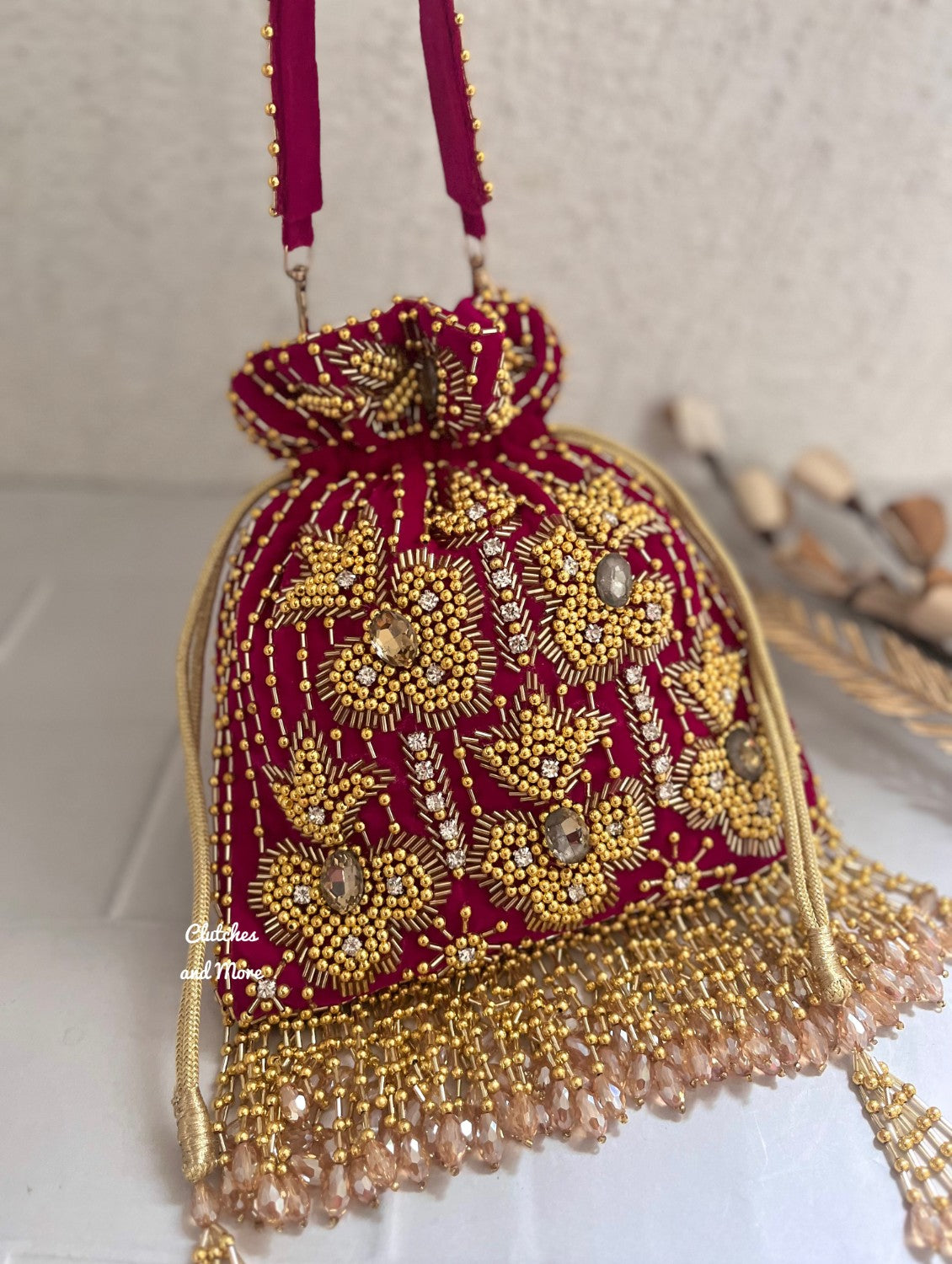 Mermaid Potli Pink and Gold