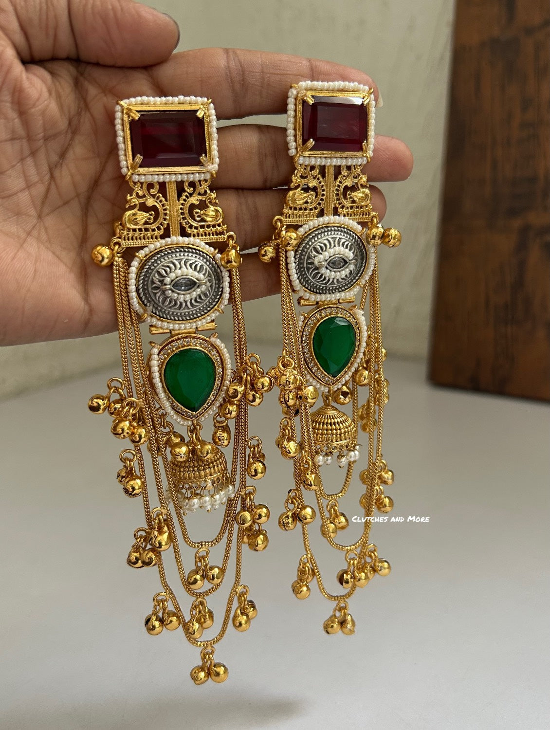 Aashna Kashmiri Earrings Maroon