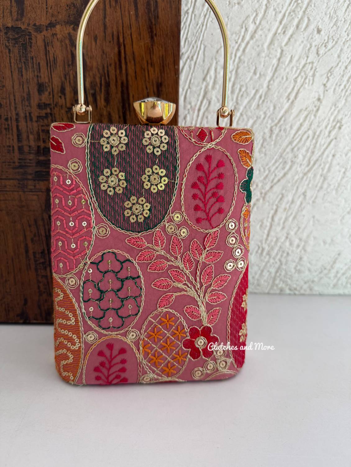 Ibadat Lakhnawi Chikankari Bag Pink