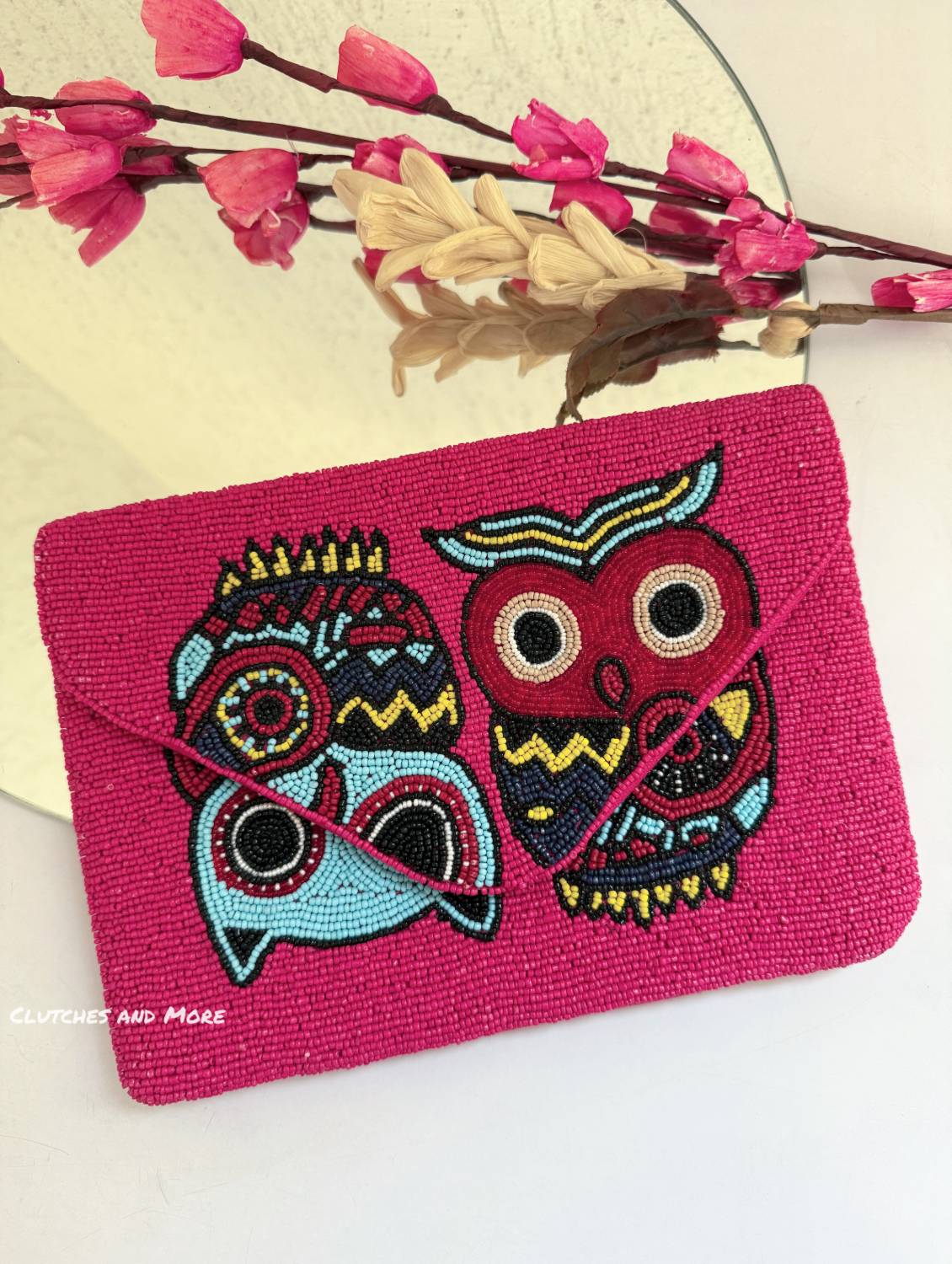The Owl Effect Pink Envelope Bag