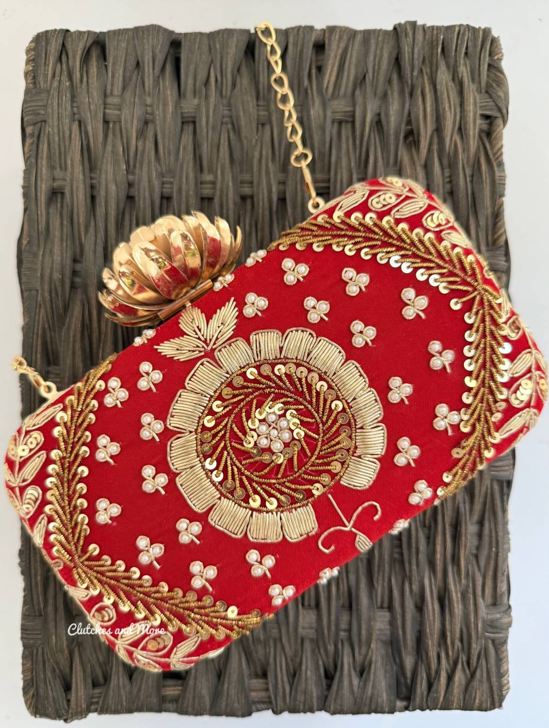 Red Ethnic Clutch