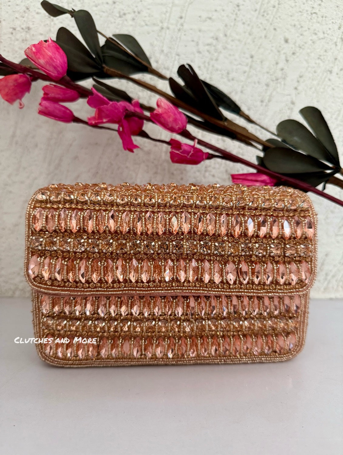 Gauhar Diamond Studded Bag Rose Gold