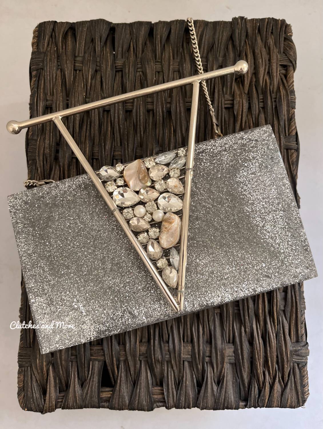 Silver Handheld Premium Resin Clutch