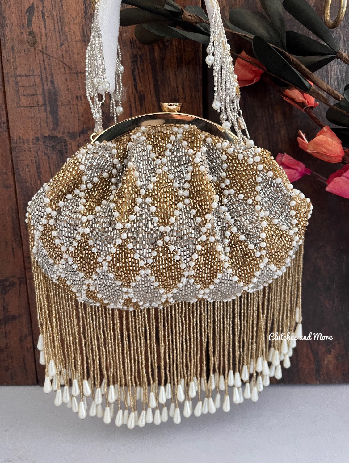 Silver Gold Batua Bag