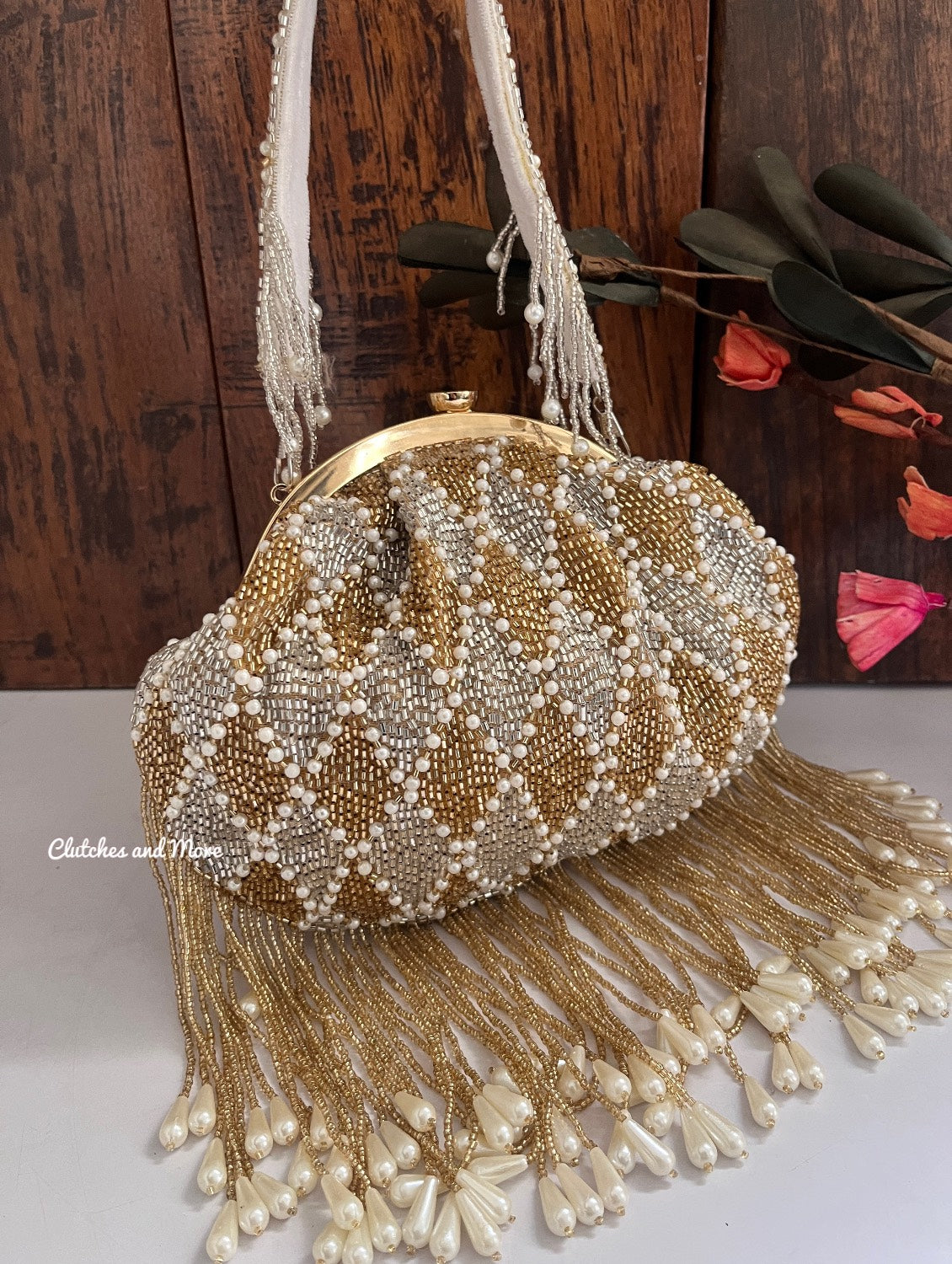 Silver Gold Batua Bag