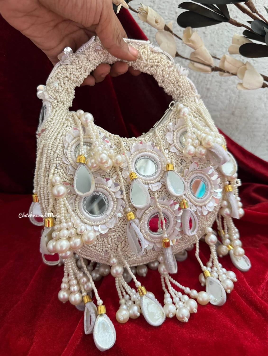 Chandni All White Mirror Bag