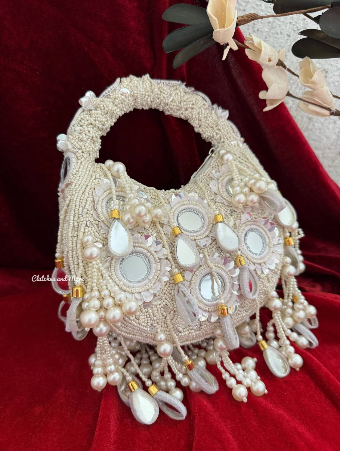 Chandni All White Mirror Bag