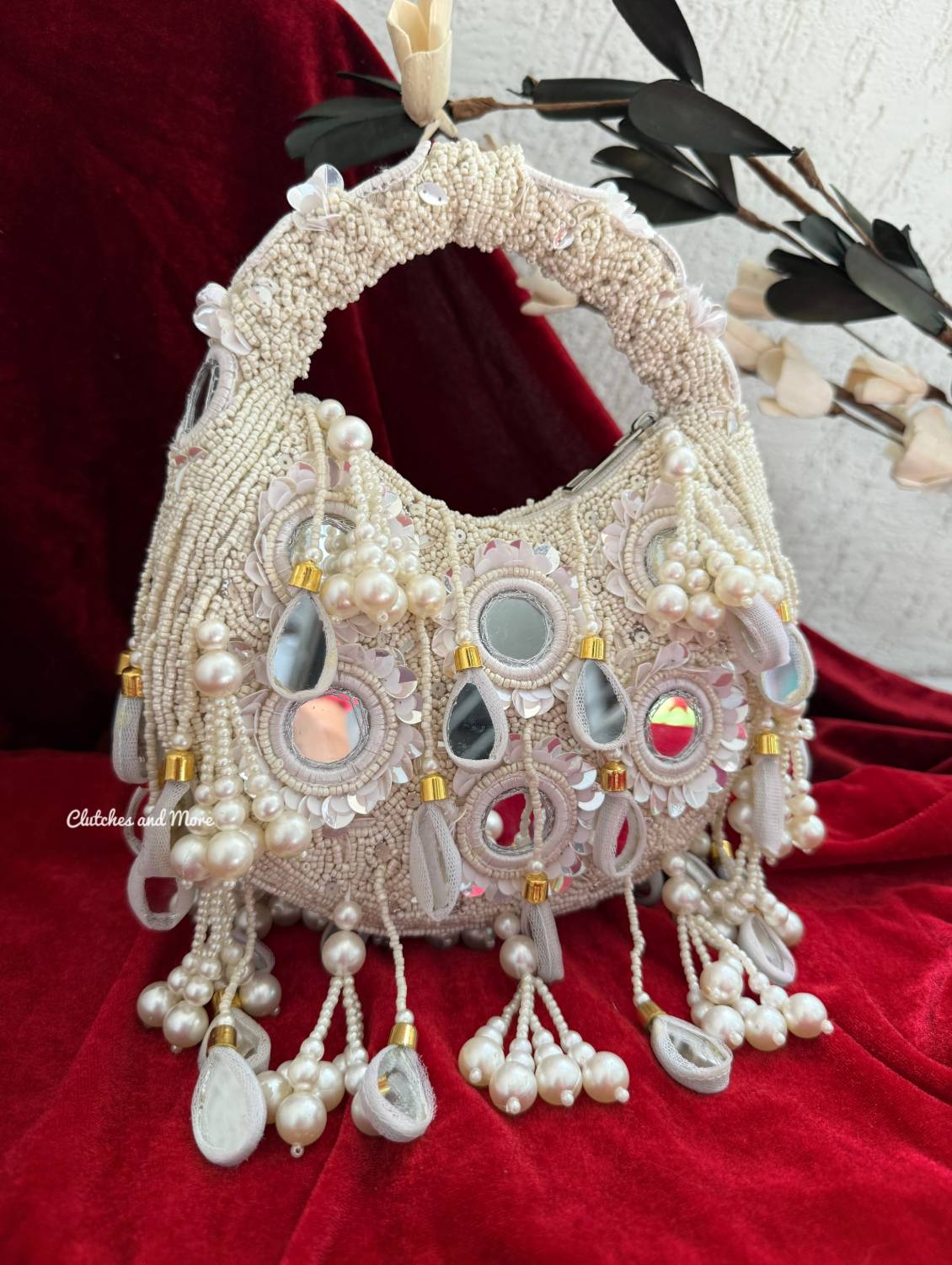 Chandni All White Mirror Bag