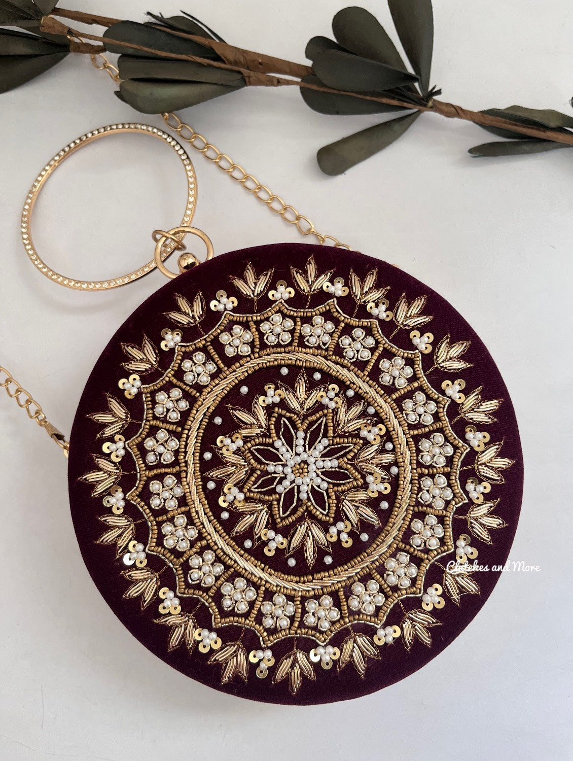 Chakra Wine Round Clutch