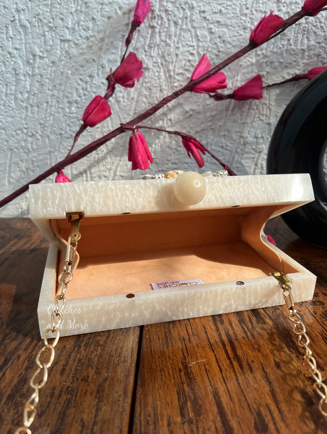 Luxe White Resin Clutch