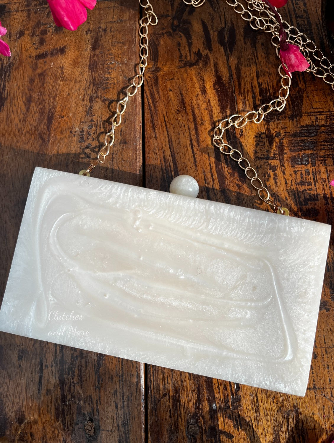 Luxe White Resin Clutch