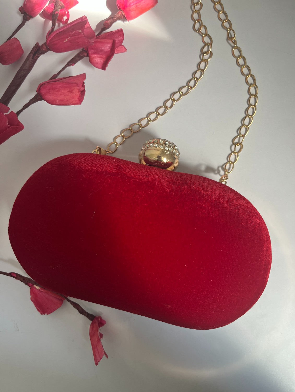 Aarohi Red Capsule clutch