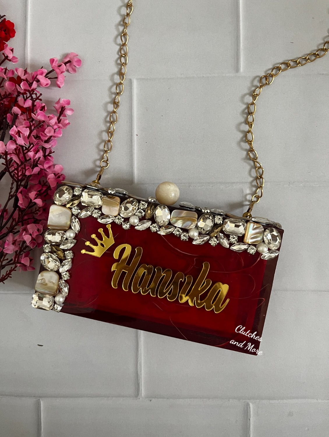 Deep 2025 red clutch