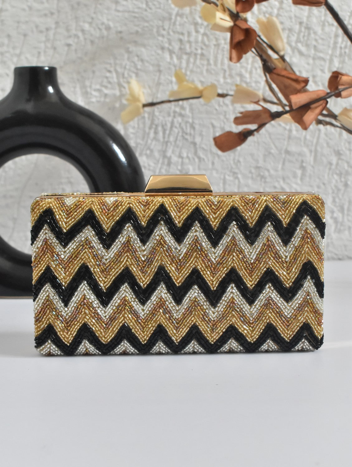 Black and popular Gold Clutch - New