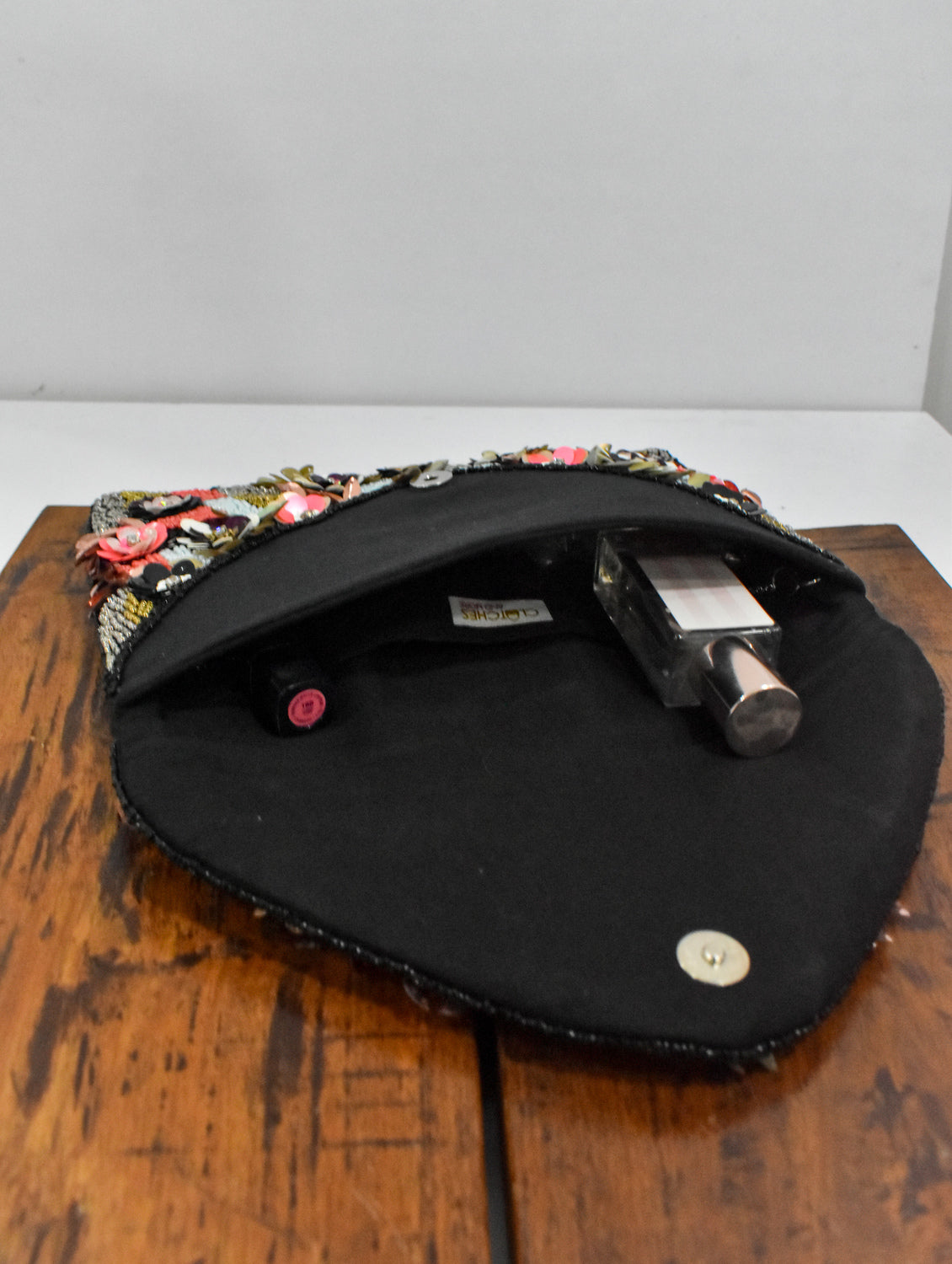 Black Floral Envelope Bag