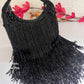 Luxe Moon Fringes Bag Black