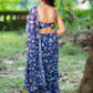 Blue Floral Pre draped saree by Dorie