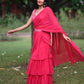 Pink Georgette Pre Draped Saree by Dorie