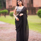 Black Crushed  Ready to Wear Saree Lehenga by Dorie