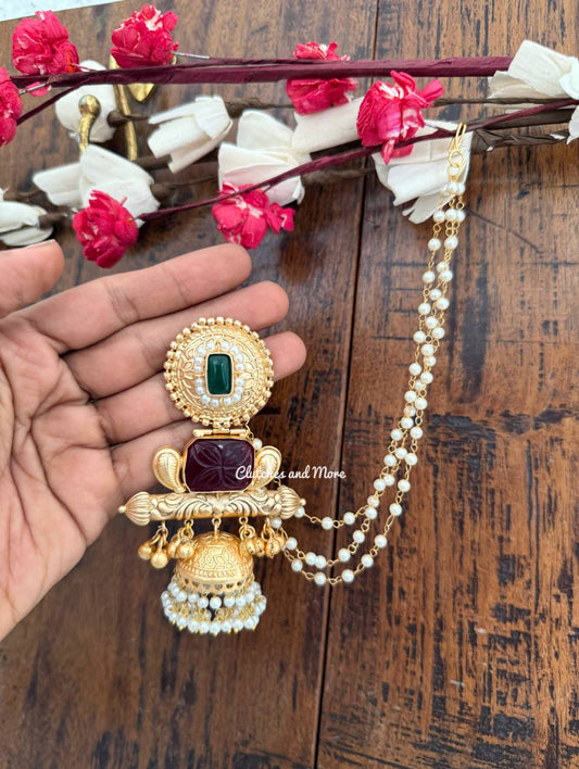 Ruhani Earrings Maroon Green