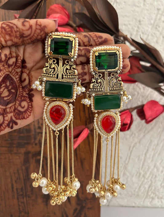Ira Heritage Earrings Green Red