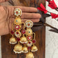 Haniya Gold Kashmiri Jhumka Ruby