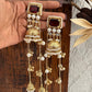 Shikara Earrings Maroon Gold