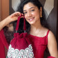 Kiara Maroon Green Kundan Potli