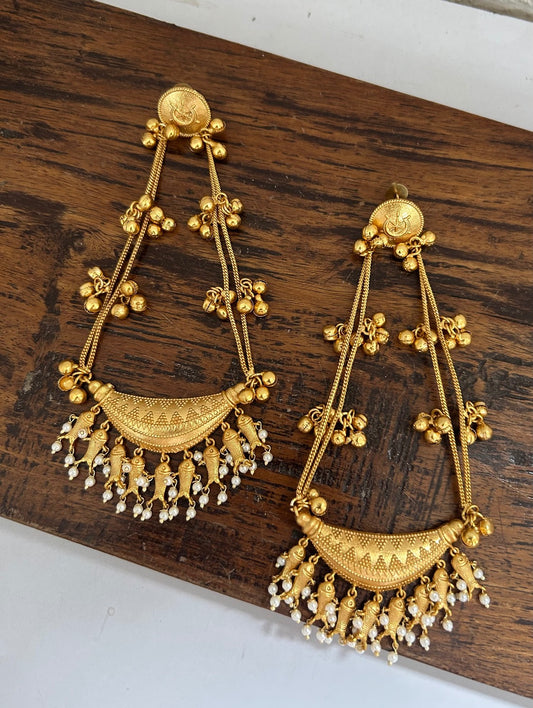 Matsya Cascade Gold Earrings